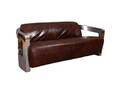 Design Clubsofa Mars 3 Sitzer Sofa Ledersofa Dreisitzer Chrom Vintage Leder NEU