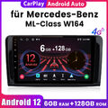 6+128G 4G+WIFI Carplay DAB+ Android 12 Autoradio Für Benz ML W164 GPS SatNavi BT