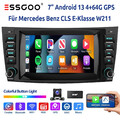 DAB+ Autoradio 7" 4+64G Carplay Android13 4G LET Für Benz CLS E-Klasse W211 Kam