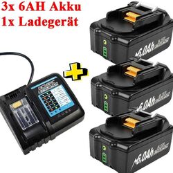 18V 6000mAh Akku Für Makita BL1830 / Ladegerät BL1860B LXT400194205-3 DHL