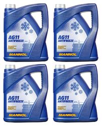 20l Mannol 4111 AG11 Antifreeze Kühlerfrostschutz - Konzentrat 4x5l 