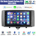 8-Kern 6+128G Android13 Autoradio GPS Nav CarPlay Für Smart Fortwo 451 2010-2015