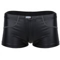 DE Herren Sexy Dessous Wetlook Boxershorts Lackleder Höschen Clubwear Unterhosen