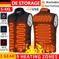 9-Zonen Unisex USB Beheizbare Heizjacke Weste Heizweste Beheizte Wärmeweste Vest