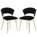 2er Set Samt Esszimmerstühle Wohnzimmerstuhl Küchenstuhl Design Loungesessel DE