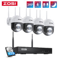 ZOSI 3MP WLAN Überwachungskamera Set Außen 8CH 1TB NVR PTZ IP Dome Kamera Audio