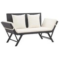 2-Sitzer Gartenbank Poly Rattan Sitzbank Gartensofa Sonnenliege mit Auflagen DE