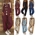 Dame Retro Träger Latzhose Lätzchen Jumpsuit Sommer Overall Hose Lose Übergröße/