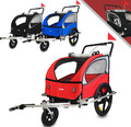 DMS® Fahrradanhänger 2in1 Kinderanhänger Fahrrad Anhänger Jogger Radanhänger FH-