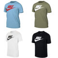 Nike T Shirt Herren Rundhals mit Motiv aus 100% Baumwolle schwarz grau 