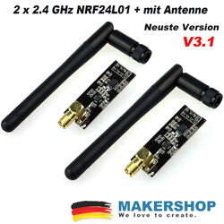 2 x NRF24L01+ PLUS - PA+LNA SMA Antenne Transceiver Modul 2.4G Antenna Long R...DEUTSCHER HÄNDLER - 24h Versand aus DE - Rechnung+MwSt