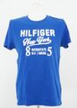 Tommy Hilfiger T-Shirt Gr.S blau königsblau Motiv Rundhals Baumwolle A191