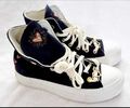 Converse Chuck Taylor All Star Plateau Herzen Sneaker Nera da D Gr. UK 4 / 36,5