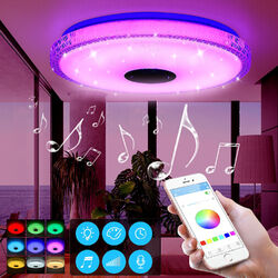 60W LED Deckenlampe Licht RGB Dimmbar Bluetooth Musik Lautsprecher Fernbedienung