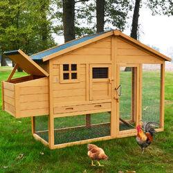 ZOOPRINZ® Hühner Stall Voliere Haus Freilauf Frei Gehege Geflügel tier AuslaufLuxus❤190x67x17cm❤Kieferholz❤Wetterfest❤Verzinkt❤Massiv