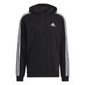 adidas Essentials 3-Streifen Fleece Hoodie Herren schwarz/weiß [GK9072]