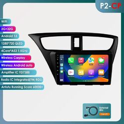 für Honda Civic IX 2012-2017 Android 13 Autoradio GPS 2+32GB Carplay WIFI USB BT