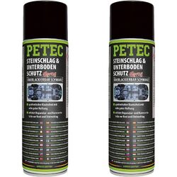 2x 500ml PETEC STEINSCHLAG & UNTERBODENSCHUTZ KAUTSCHUK SCHWARZ SPRAY ROSTSCHUTZ