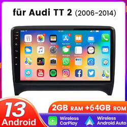 Für Audi TT 8J 2006-2014 Autoradio 2+64GB Carplay Android 13 GPS NAVI BT 9 INCH