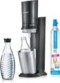 SodaStream Crystal 2 schwarz Wassersprudler 3 Glaskaraffen Zylinder DEFEKTWARE