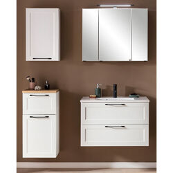 Badzimmerset weiß Waschtisch 80 cm Hängeschrank Unterschrank Spiegelschrank