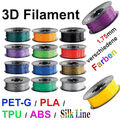 3D Drucker Filament 1kg Rolle PLA, PLA+ TPU SILk ABS PETG 1,75mm Printer Spule