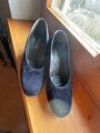 Damen Pumps, Paul Green, Gr. 5 1/2, dunkelblau, Velourl. , Lederfutter und Sohle