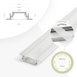 LED Profil Aluprofil für LED Streifen 1& 2m Aluminium Profile Schiene ModelleALU