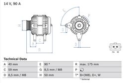 BOSCH Lichtmaschine Generator Lima 0 986 038 370 +71.40€ Pfand für VW GOLF 3 1H1