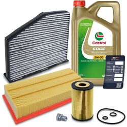 INSPEKTIONSPAKET FILTERSET A FÜR AUDI A3 Q3 SEAT SKODA VW GOLF 5 6 PASSAT 3C 2.0INKL. 5l CASTROL 5W-30 FST TITANIUM LONGLIFE MOTORÖL