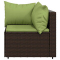  4-tlg. Garten-Lounge-Set mit Kissen Braun Poly Rattan