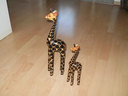 Neu! Deko Giraffe 2er Set Holz Figur Höhe 41 cm/27 cm - einfach Klasse!