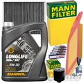 FILTERSET+MANNOL 5W30 ÖL+BOSCH ZÜNDKERZEN für VW POLO 6N2 GOLF 4 BORA 1J LUPO