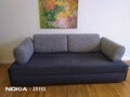 Schlafcouch mit Bettkasten, gut erhalten, 3Sitzer, anthrazit, 2 m x 1 m x 0,40 m