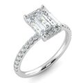 Moissanit Ring GRA Moissanit Emrald Cut 3,50 Karat Geburtstagsgeschenk Silber...