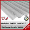 Wellplatten Lichtplatten Acrylglas Sinus 76/18 Wabenstruktur farblos/klar