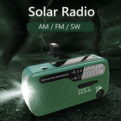 Notfall Solarradio FM/AM/SW Handkurbel Dynamo Empfänger mit LED