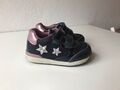 Geox Baby/Kind Sneaker Gr. 23, dunkelblau/rosa glitzer, Stern, Klettverschluß