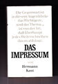 Das Impressum * Hermann Kant * 1972 