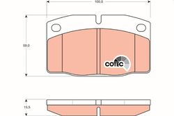 TRW Bremsbelagsatz Scheibenbremse COTEC GDB199 für OPEL LOTUS KADETT CC T85 S83