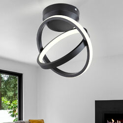 LED Decken Lampe Ring-Design Strahler Leuchte Wohn Zimmer Beleuchtung schwarz