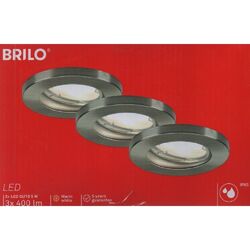 Briloner LED Einbauleuchten-Set matt-nickel 3xLED/GU10/47W
