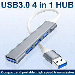 USB 3.0 Hub Verteiler Adapter für Notebook Smartphone Laptop Daten Laden PC 4in1