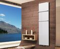 Badheizkörper Design Mirror Steel 3,180x47cm, 1118 Watt, weiß + 2 Handtuchhalter