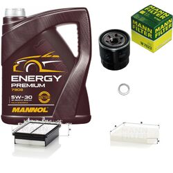 MANN Inspektionspaket 5 L MANNOL Energy Premium 5W-30 für Hyundai Kona 1.0