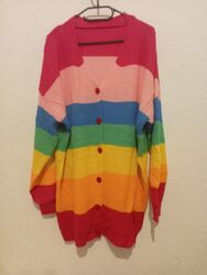 Shein Strickjacke - Größe XL 44/46  Regenbogen Bunt  Neu  Kawaii/Alternative 