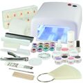 Nagelstudio Set UV Gel Starterset UV Lampe Weiß + UV Farbgel Set Matt Winter