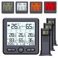 Wetterstation Digital Großer Thermometer Hygrometer mit 3 Innen Außen Sensor DHL