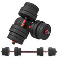 HOMCOM 30kg verstellbare 2 IN 1 Langhantel Hanteln Gewicht Set für Body Fitness