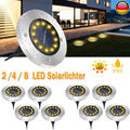 Solarlampe Bodenstrahler 12 LEDs Außenleuchte Bodeneinbaustrahler Bodenleuchte